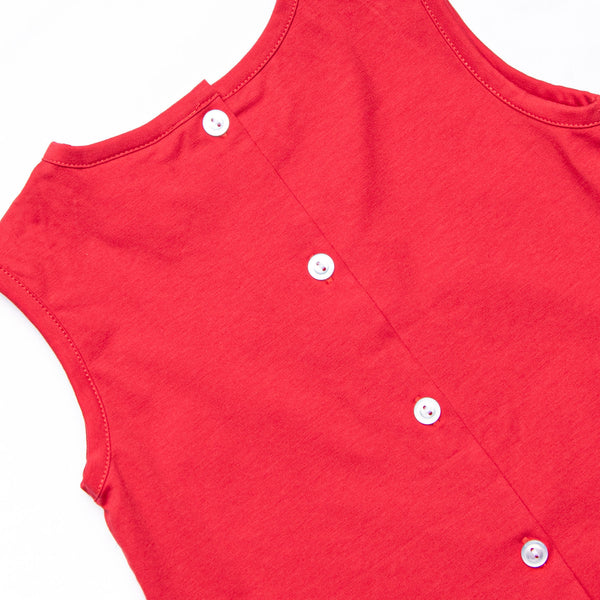 Classic Mouse Applique Diaper Set, Red