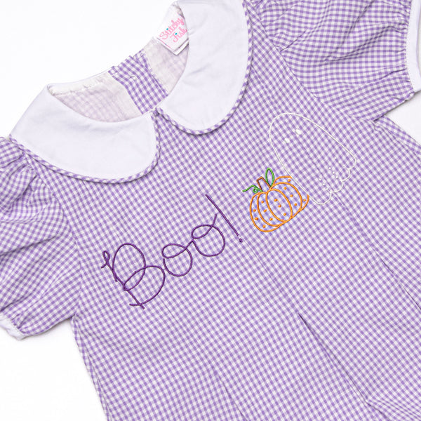 Boo! Embroidered Dress, Purple