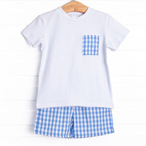 Alex Short Set, Blue Gingham