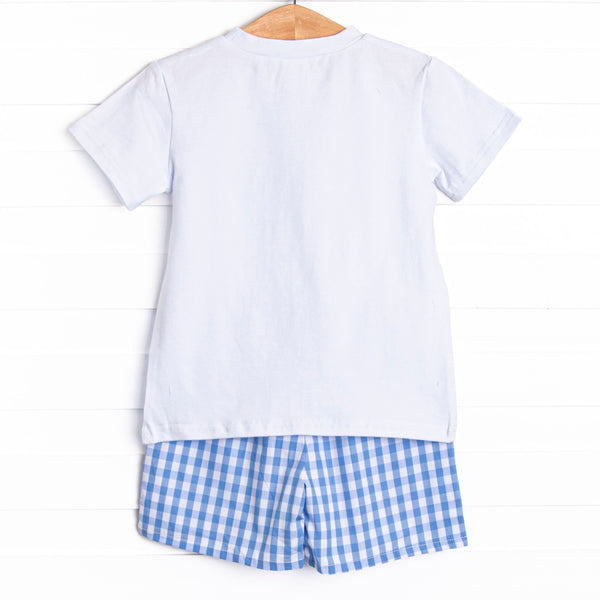 Alex Short Set, Blue Gingham