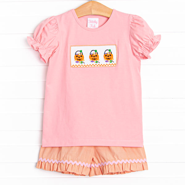 Sugar Overload Smocked Ruffle Short Set, Pink