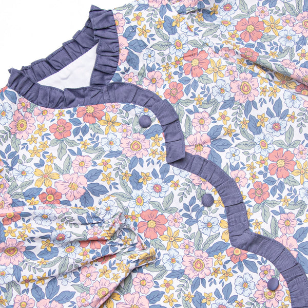 Bleu: Ellis Scalloped Long Sleeve Dress, Navy Floral