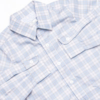 Bleu: Conrad Classic Button-Up Shirt, Light Blue and Tan Plaid
