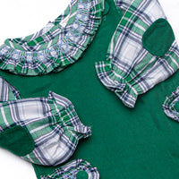 Bleu: Cordelia Smocked Bubble Set, Blue and Green Plaid