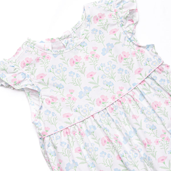 Sweet Pea Seersucker Bubble Romper, Pink