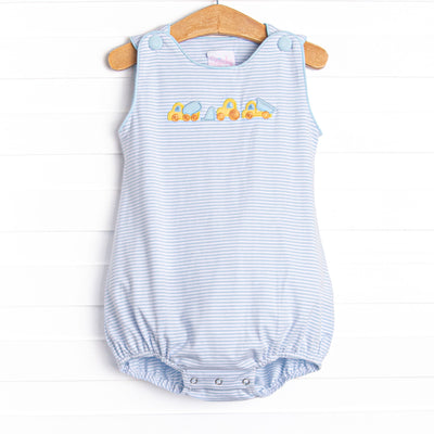 Construction Crew Applique Bubble, Blue Stripe