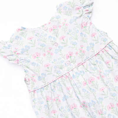 Sweet Pea Seersucker Bubble Romper, Pink