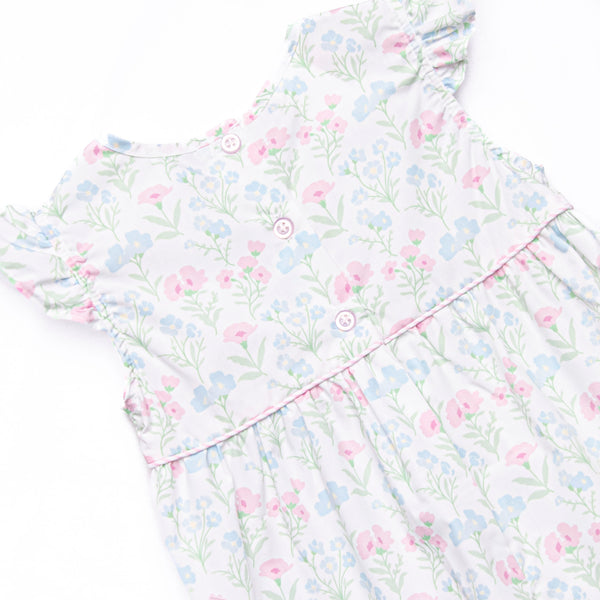 Sweet Pea Seersucker Bubble Romper, Pink