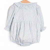 Bleu: Margaret Smocked Long Sleeve Bubble, Blue Floral