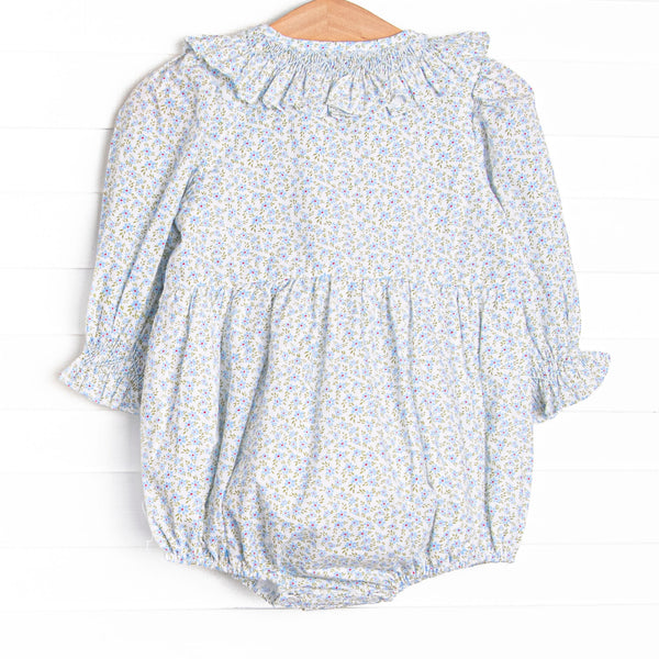 Bleu: Margaret Smocked Long Sleeve Bubble, Blue Floral