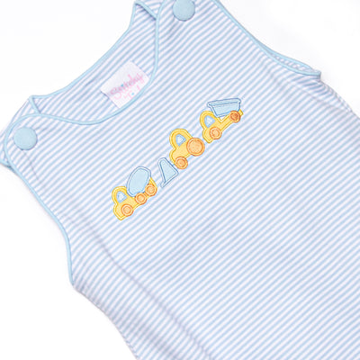 Construction Crew Applique Bubble, Blue Stripe