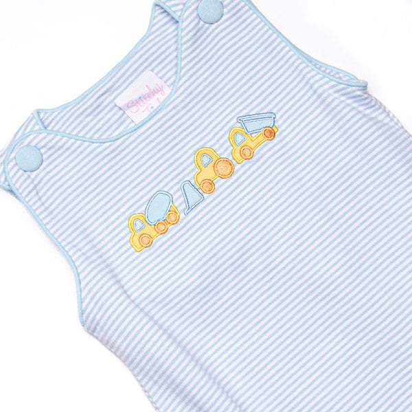Construction Crew Applique Bubble, Blue Stripe