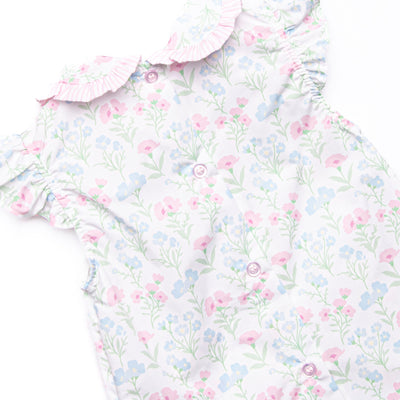 Sweet Pea Seersucker Ruffle Short Set, Pink
