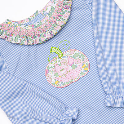 Frightening Florals Applique Diaper Set, Blue