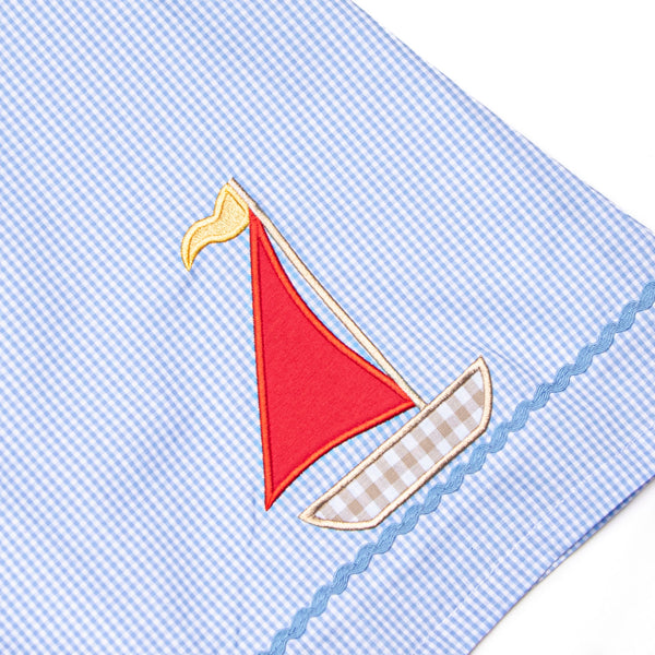 Nautical Navigator Applique Dress, Blue