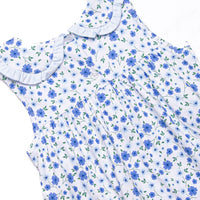 Pale Blooms Collared Dress, Blue
