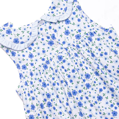 Pale Blooms Collared Dress, Blue