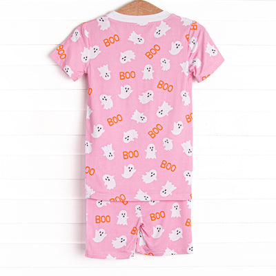 Happy Haunts Bamboo Pajama Short Set, Pink
