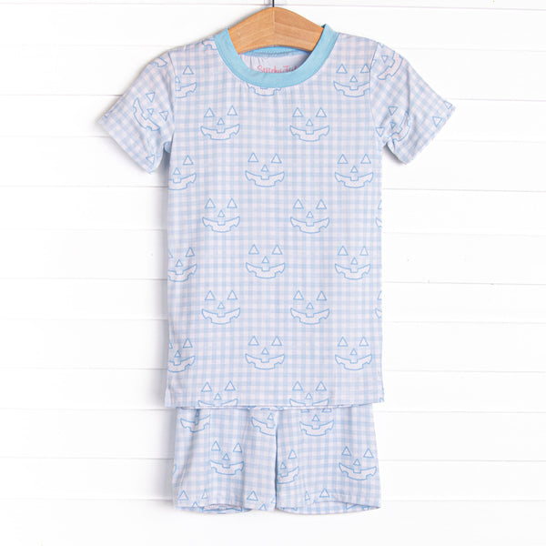 Cozy Carving Bamboo Pajama Short Set, Blue