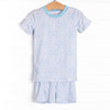 Cozy Carving Bamboo Pajama Short Set, Blue