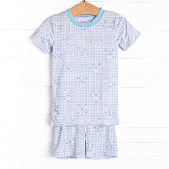 Cozy Carving Bamboo Pajama Short Set, Blue
