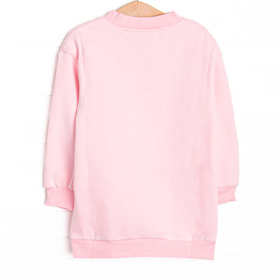 Basic Mock Neck Sweatshirt, Pink