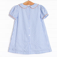 Autumn Days Embroidered Dress, Blue