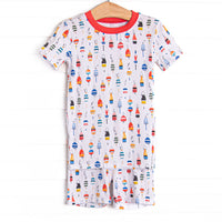 Bay Bobbers Bamboo Pajama Short Set, Red