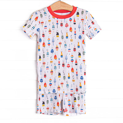 Bay Bobbers Bamboo Pajama Short Set, Red