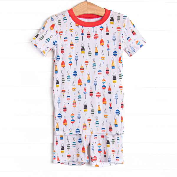 Bay Bobbers Bamboo Pajama Short Set, Red