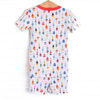 Bay Bobbers Bamboo Pajama Short Set, Red