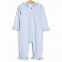 Halloween Hounds Applique Ruffle Romper, Blue
