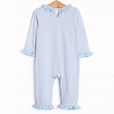 Halloween Hounds Applique Ruffle Romper, Blue
