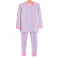 Watermelon Pop Bamboo Pajama Set, Purple