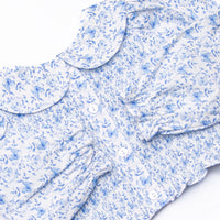 Bleu: Louisa Smocked Long Sleeve Skirt Set, Blue Floral