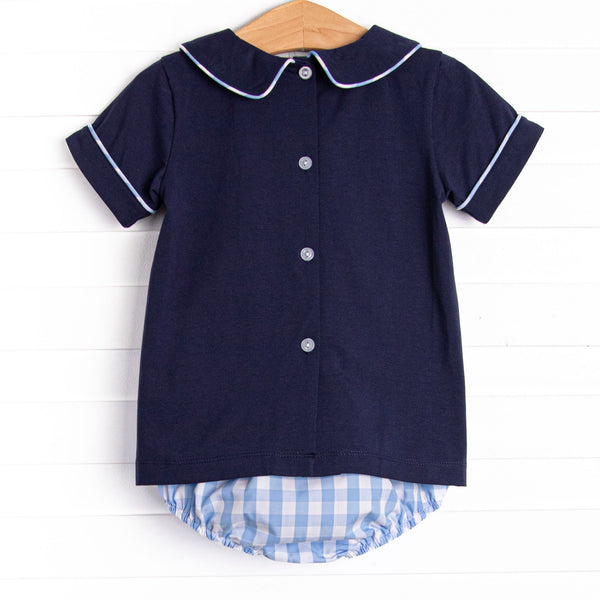 Hello Fall Applique Diaper Set, Navy