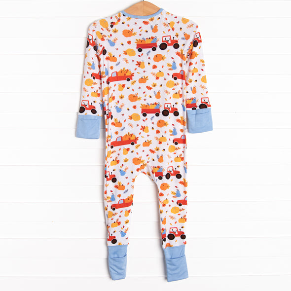 Harvest Haulin Bamboo Zippy Pajama, Blue