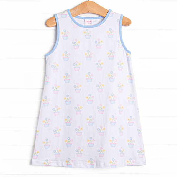 Potted Petals Dress, Blue