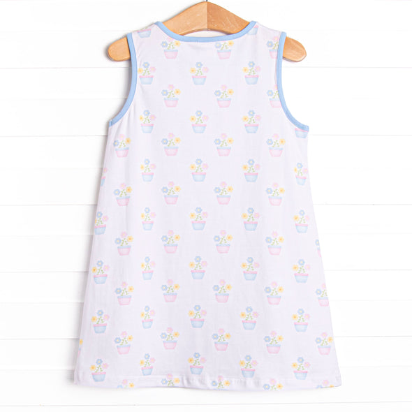 Potted Petals Dress, Blue