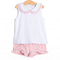 Summer Sakura Ruffle Short Set, Pink