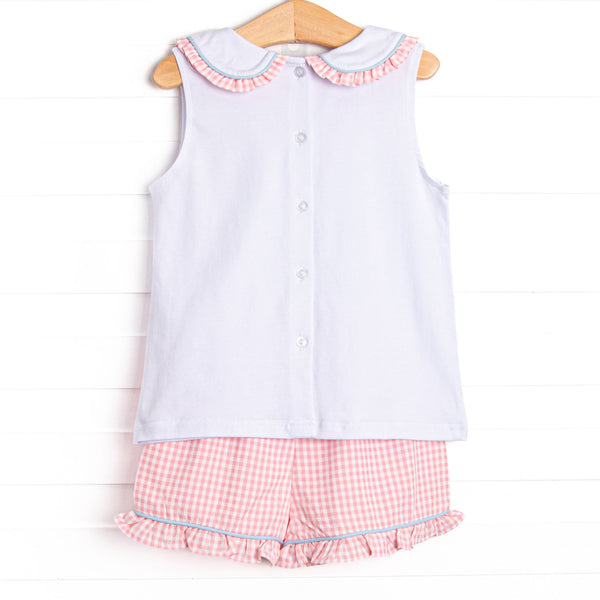 Summer Sakura Ruffle Short Set, Pink