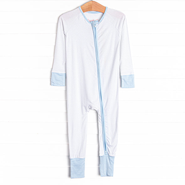 Dotted Daydreams Bamboo Zippy Pajama, Blue