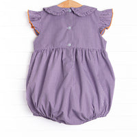 Trick or Treat Tabby Smocked Bubble, Purple