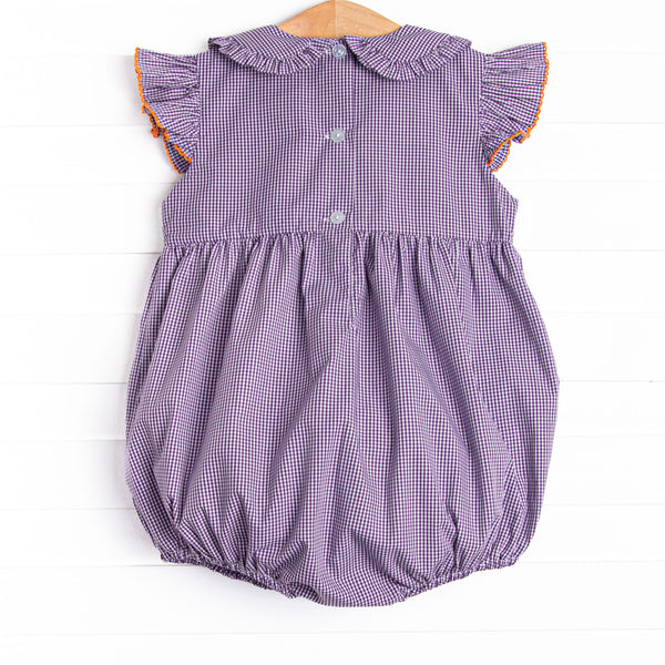 Trick or Treat Tabby Smocked Bubble, Purple