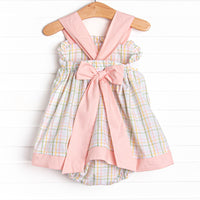 Golfing in Gingham Smocked Bubble, Pink