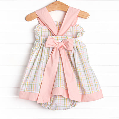 Golfing in Gingham Smocked Bubble, Pink