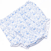 Bleu: Louisa Smocked Long Sleeve Collared Diaper Set, Blue Floral