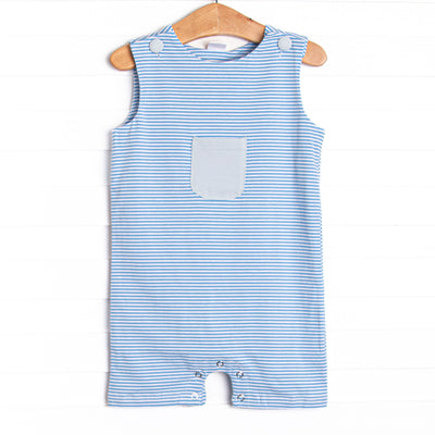 Noah Pocket Jon Jon, Light Blue and Medium Blue Stripe
