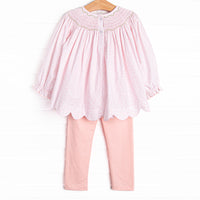 Primrose Pumpkins Smocked Legging Set, Pink