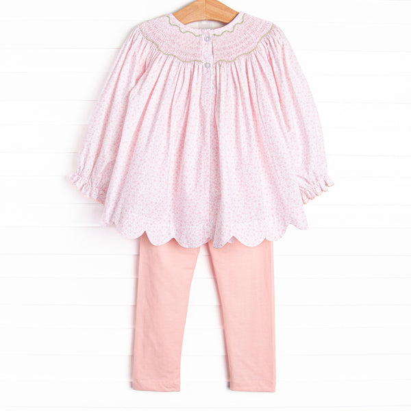 Primrose Pumpkins Smocked Legging Set, Pink